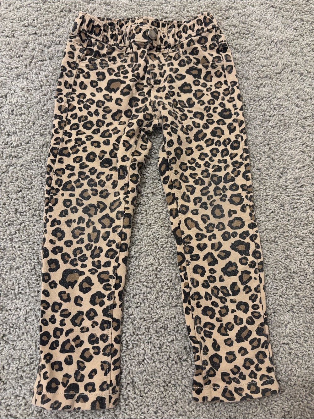 Toto Hero’s Leopard Print Girls Pants - Tan and Black